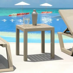 Ocean Side Table basse d’appoint carrée en résine pour jardin* Table De Jardin