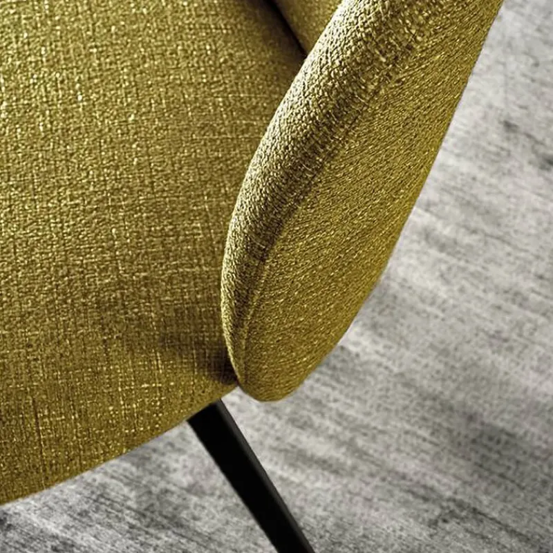Europea Odette Chaise moderne avec dossier incurvé en tissu et pieds en métal* Chaise De Salle à Manger|Chaise Salon