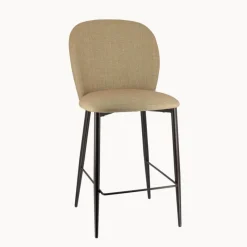 Europea Odette Tabouret snack en tissu bicolore avec pieds en métal* Tabouret Snack (assise +/- 65 Cm)|Tabouret De Bar (assise +/- 80 Cm)