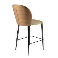 Europea Odette Tabouret snack en tissu bicolore avec pieds en métal* Tabouret Snack (assise +/- 65 Cm)|Tabouret De Bar (assise +/- 80 Cm)