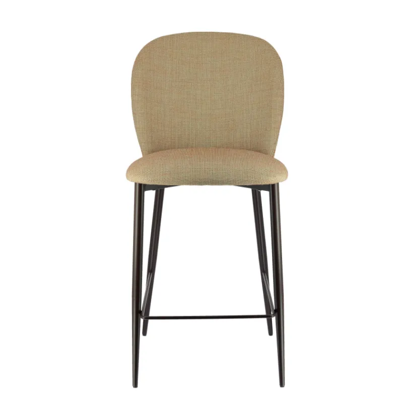 Europea Odette Tabouret snack en tissu bicolore avec pieds en métal* Tabouret Snack (assise +/- 65 Cm)|Tabouret De Bar (assise +/- 80 Cm)