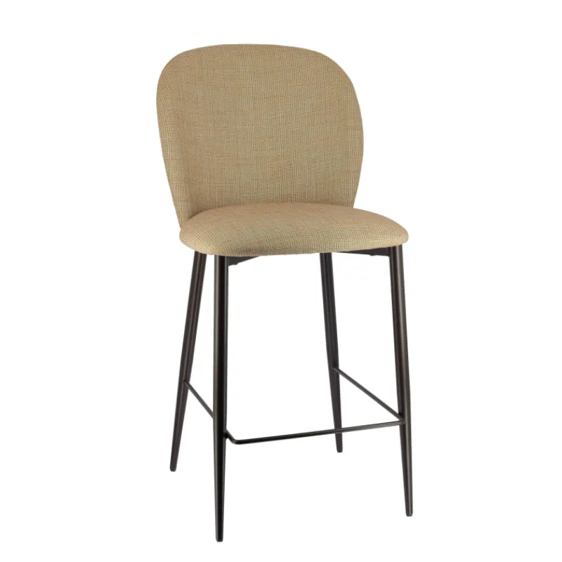 Europea Odette Tabouret snack en tissu bicolore avec pieds en métal* Tabouret Snack (assise +/- 65 Cm)|Tabouret De Bar (assise +/- 80 Cm)