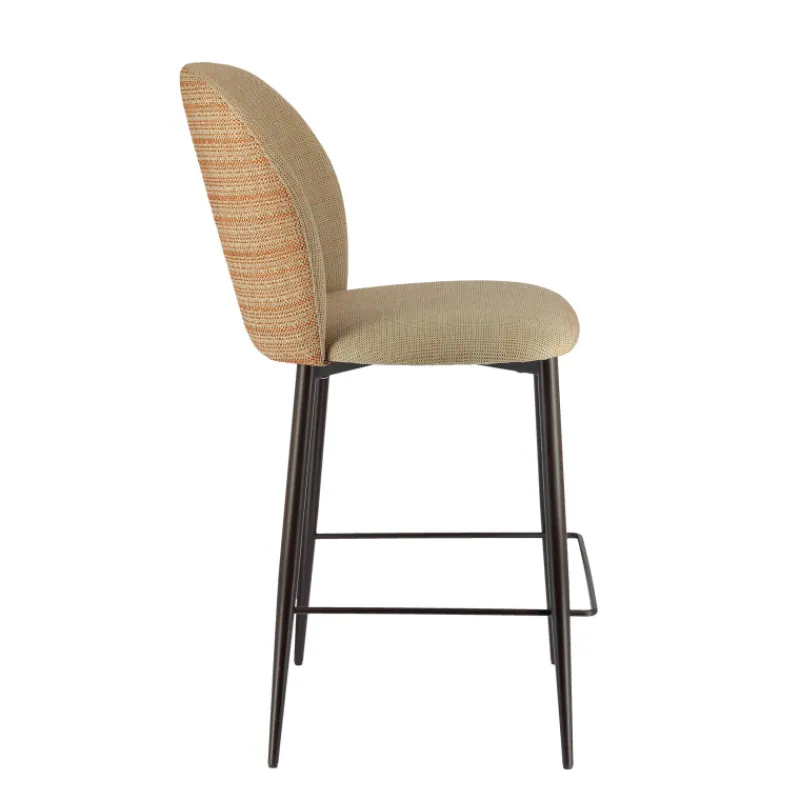 Europea Odette Tabouret snack en tissu bicolore avec pieds en métal* Tabouret Snack (assise +/- 65 Cm)|Tabouret De Bar (assise +/- 80 Cm)