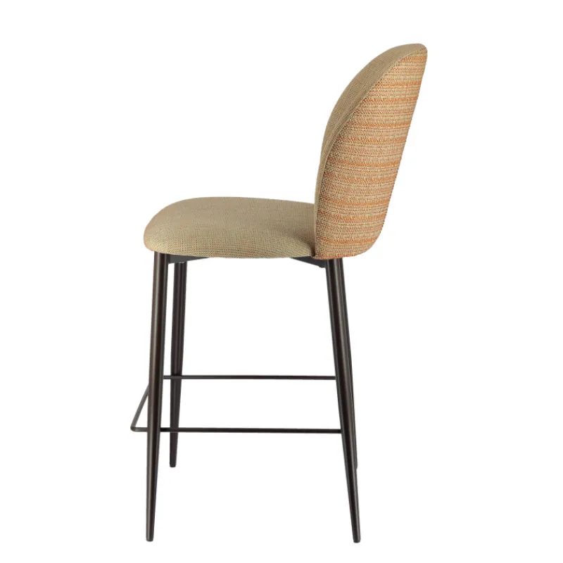 Europea Odette Tabouret snack en tissu bicolore avec pieds en métal* Tabouret Snack (assise +/- 65 Cm)|Tabouret De Bar (assise +/- 80 Cm)