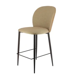 Europea Odette Tabouret snack en tissu bicolore avec pieds en métal* Tabouret Snack (assise +/- 65 Cm)|Tabouret De Bar (assise +/- 80 Cm)