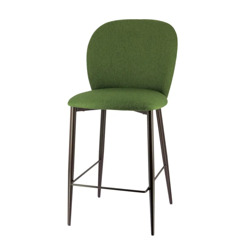Europea Odette Tabouret snack moderne en tissu avec pieds en métal* Tabouret Snack (assise +/- 65 Cm)|Tabouret De Bar (assise +/- 80 Cm)