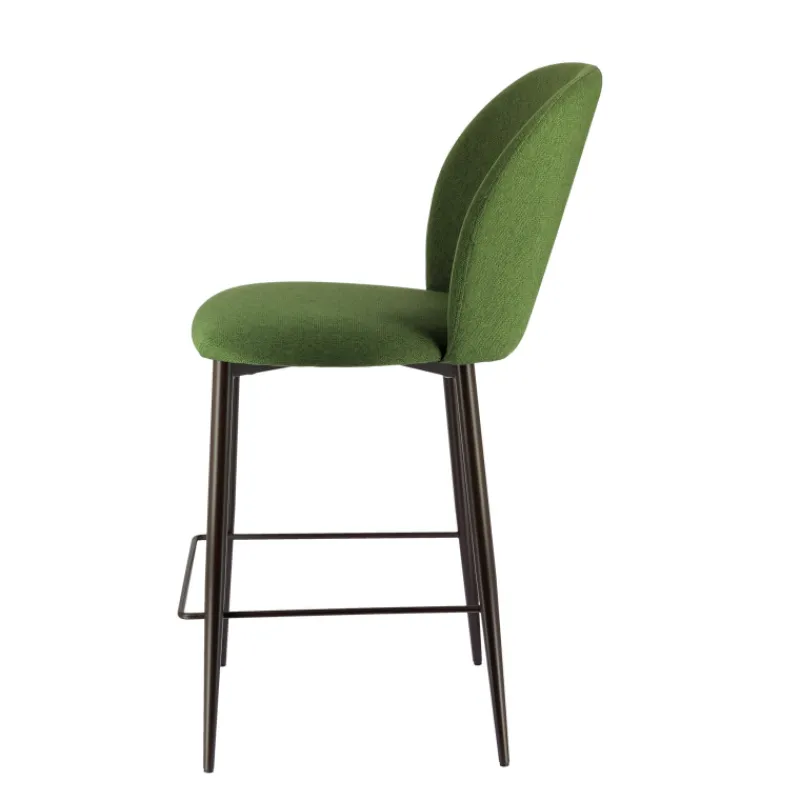 Europea Odette Tabouret snack moderne en tissu avec pieds en métal* Tabouret Snack (assise +/- 65 Cm)|Tabouret De Bar (assise +/- 80 Cm)