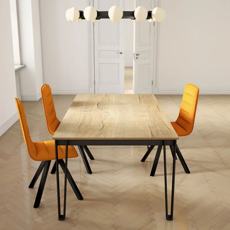 Cancio Okaso Table de salle à manger rectangulaire en stratifié pieds en épingle* Table De Salle à Manger