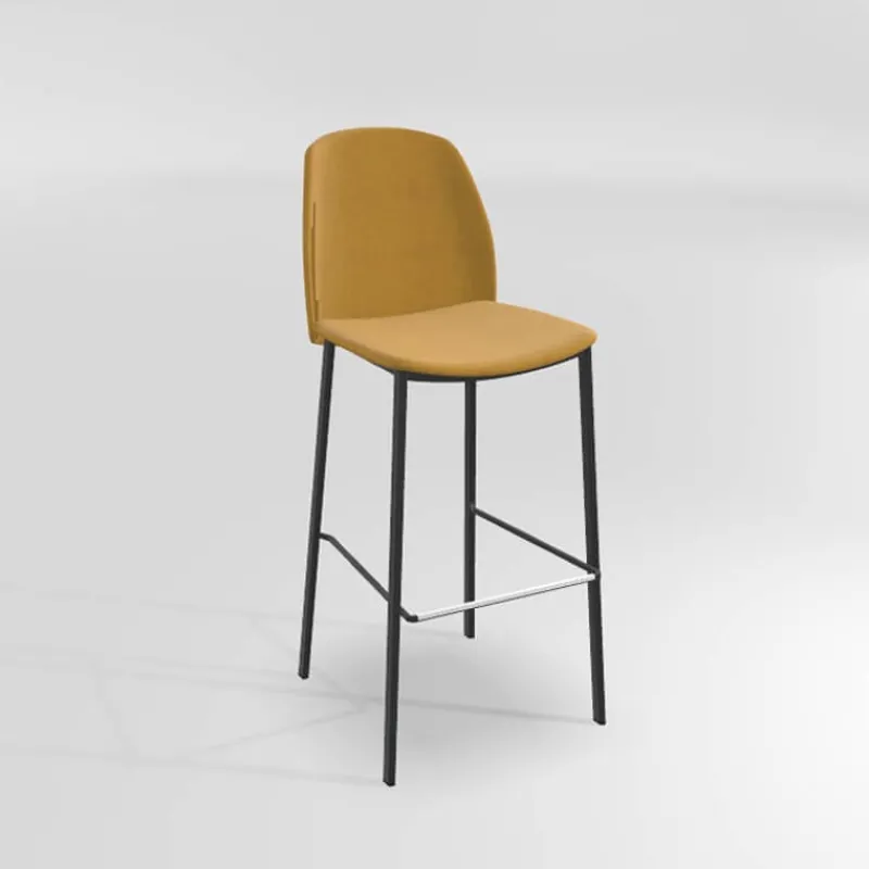 Perfecta Olivia Tabouret de bar en tissu avec pieds métal* Tabouret De Bar (assise +/- 80 Cm)
