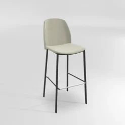 Perfecta Olivia Tabouret de bar en tissu avec pieds métal* Tabouret De Bar (assise +/- 80 Cm)