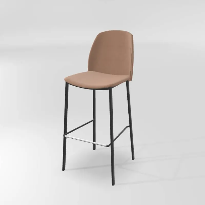 Perfecta Olivia Tabouret de bar en tissu avec pieds métal* Tabouret De Bar (assise +/- 80 Cm)
