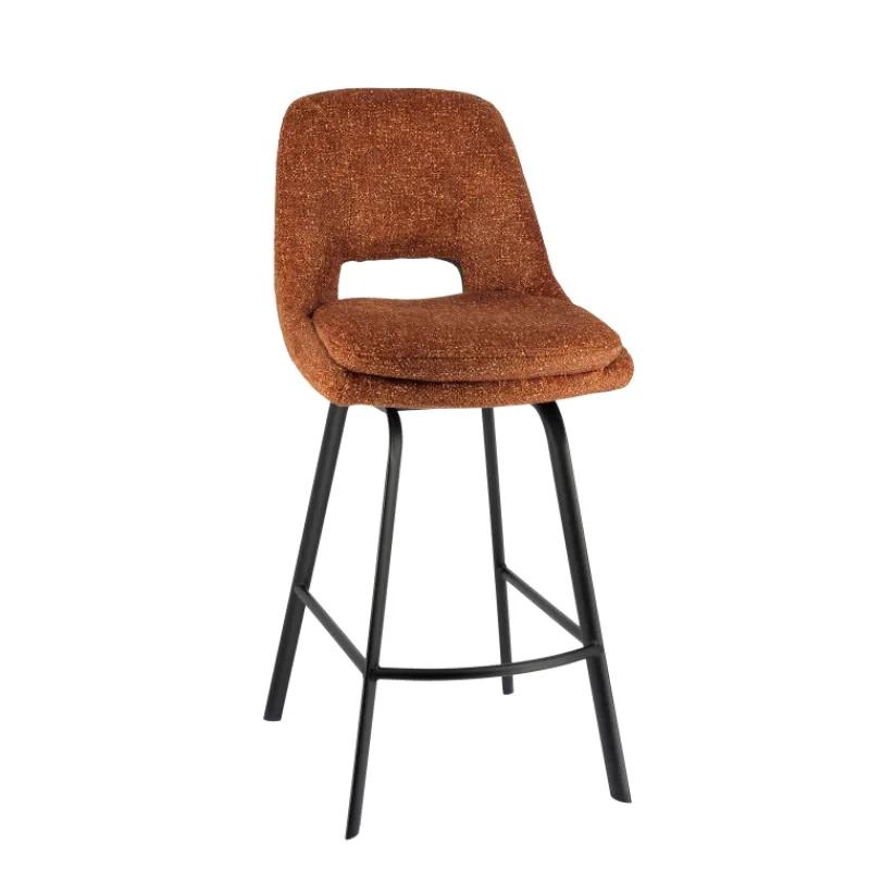 OlivierTabouret snack en tissu avec pieds en métal* Tabouret Snack (assise +/- 65 Cm)|Tabouret De Bar (assise +/- 80 Cm)