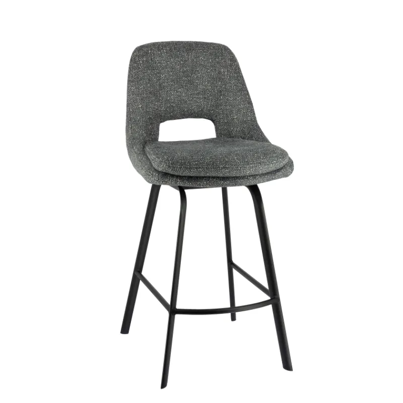 OlivierTabouret snack en tissu avec pieds en métal* Tabouret Snack (assise +/- 65 Cm)|Tabouret De Bar (assise +/- 80 Cm)