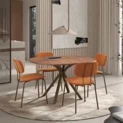 Perfecta Onyx Table carrée avec bords arrondis et pied central design en métal* Table De Salle à Manger