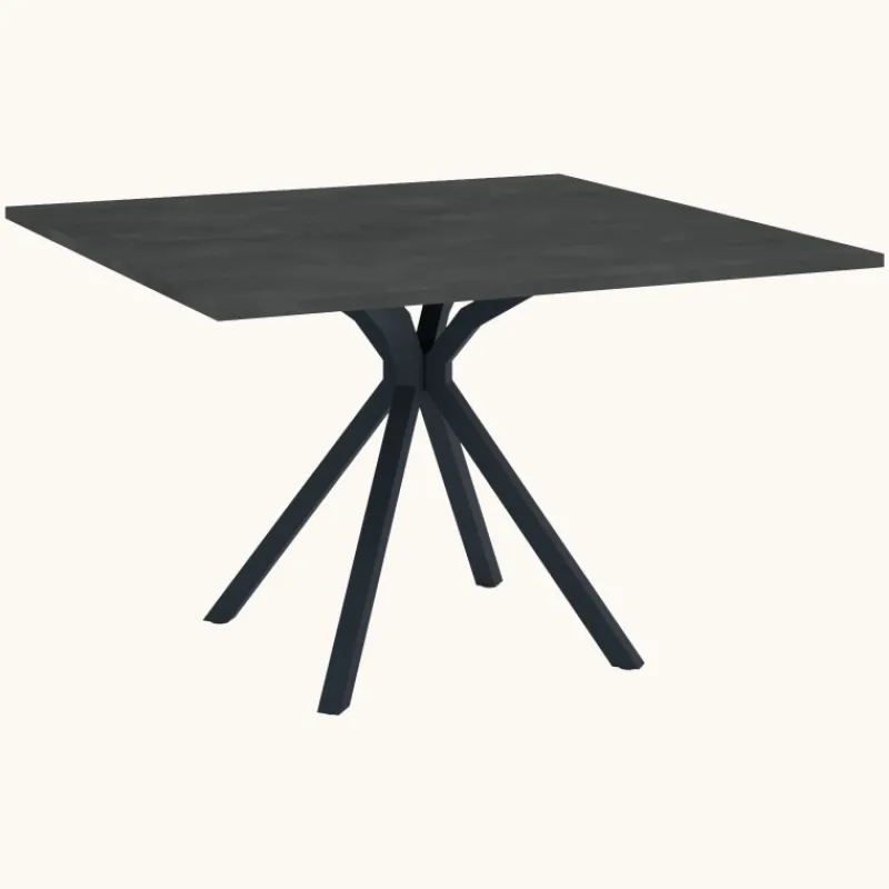 Perfecta Onyx Table carrée en stratifié avec pied central en métal* Table De Cuisine|Table De Salle à Manger