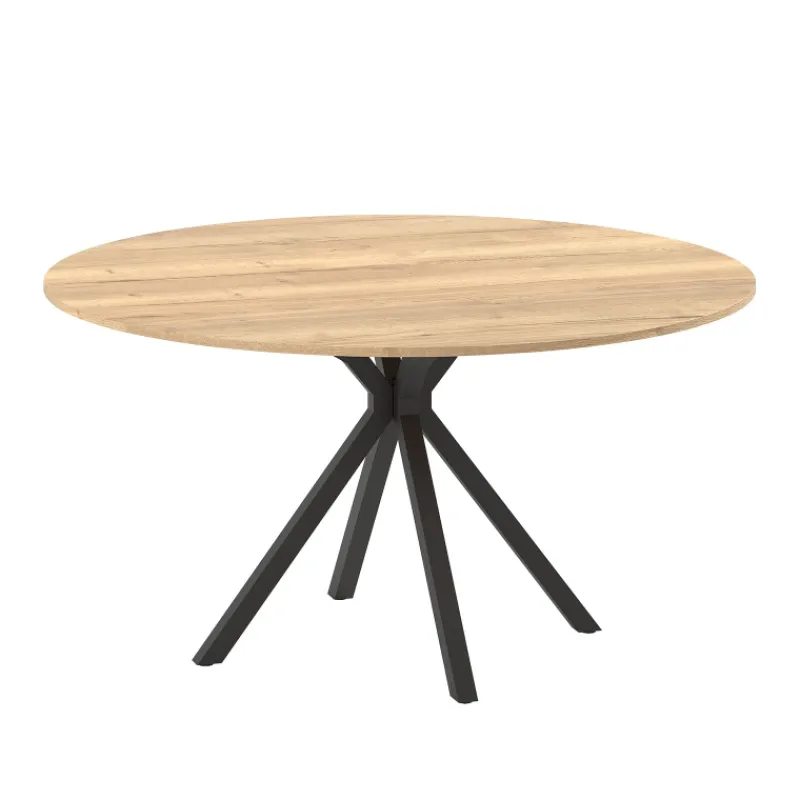 Perfecta Onyx Table ronde en mélaminé avec pied central design en métal* Table De Salle à Manger
