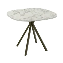 Perfecta Onyx Table snack carrée avec bords arrondis en stratifié et pieds en métal* Table De Cuisine|Table De Salle à Manger