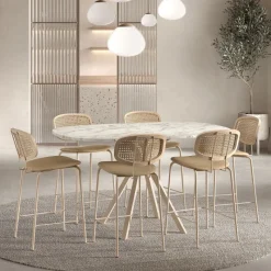 Perfecta Onyx Table snack extensible carrée avec bords arrondis en stratifié et pieds métal* Table De Cuisine|Table De Salle à Manger