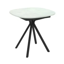 Perfecta Onyx Table snack extensible carrée avec bords arrondis en stratifié et pieds métal* Table De Cuisine|Table De Salle à Manger