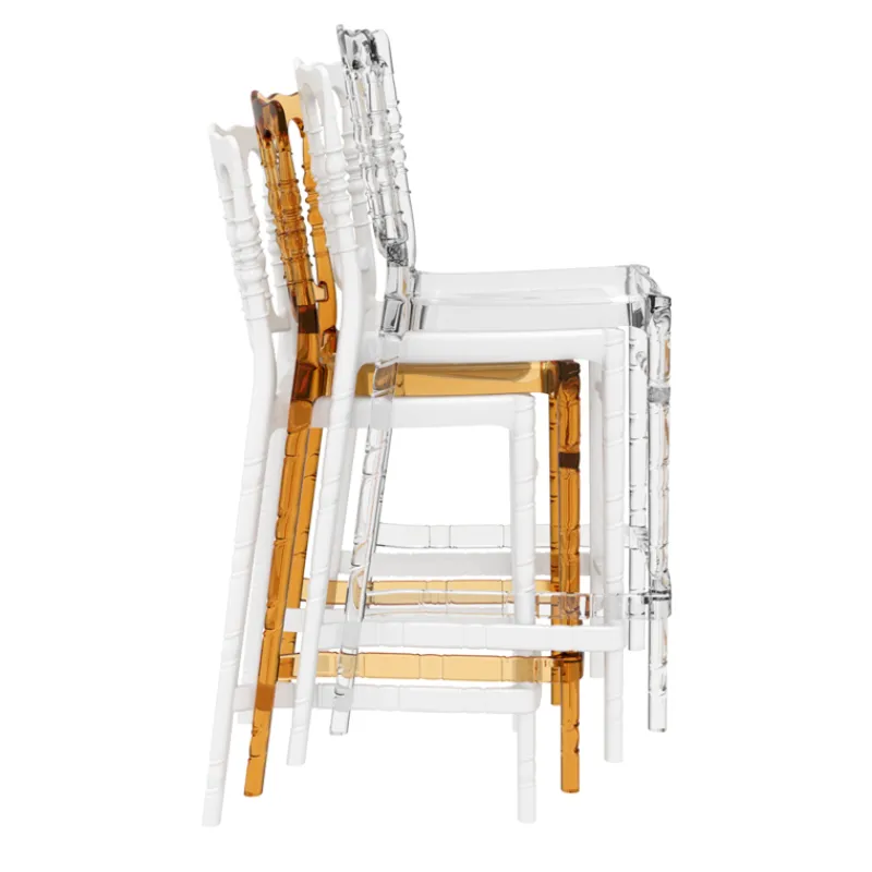 Opera Tabouret snack empilable style Napoléon en polycarbonate transparent* Tabouret Snack (assise +/- 65 Cm)|Tabouret De Bar (assise +/- 80 Cm)
