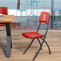 Carrier Ophélie ® Chaise de fabrication française en croûte de cuir et métal* Chaise De Cuisine