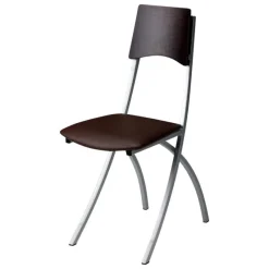 Carrier Ophélie ® Chaise de cuisine en métal et synthétique dossier bois wengé* Chaise De Cuisine