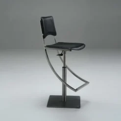 Carrier Ophélie ® Tabouret réglable en métal et croûte de cuir* Tabouret Snack (assise +/- 65 Cm)|Tabouret De Bar (assise +/- 80 Cm)