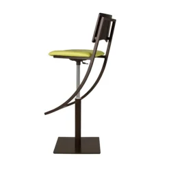 Carrier Ophélie ® Tabouret réglable en métal et synthétique dossier bois wengé* Tabouret Snack (assise +/- 65 Cm)|Tabouret De Bar (assise +/- 80 Cm)