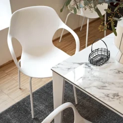OPS ! Connubia© Fauteuil design italien empilable en polypropylène avec pieds en métal* Chaise De Cuisine|Chaise De Salle à Manger