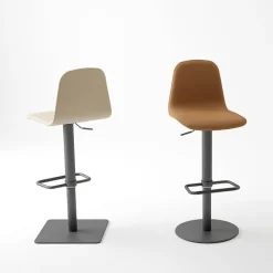 Cancio Orange Tabouret réglable en synthétique avec repose* Tabouret Snack (assise +/- 65 Cm)|Tabouret De Bar (assise +/- 80 Cm)