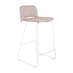 Mobitec Pamp ® Tabouret snack design en tissu avec dossier bas et pieds en métal* Tabouret Snack (assise +/- 65 Cm)|Tabouret De Bar (assise +/- 80 Cm)
