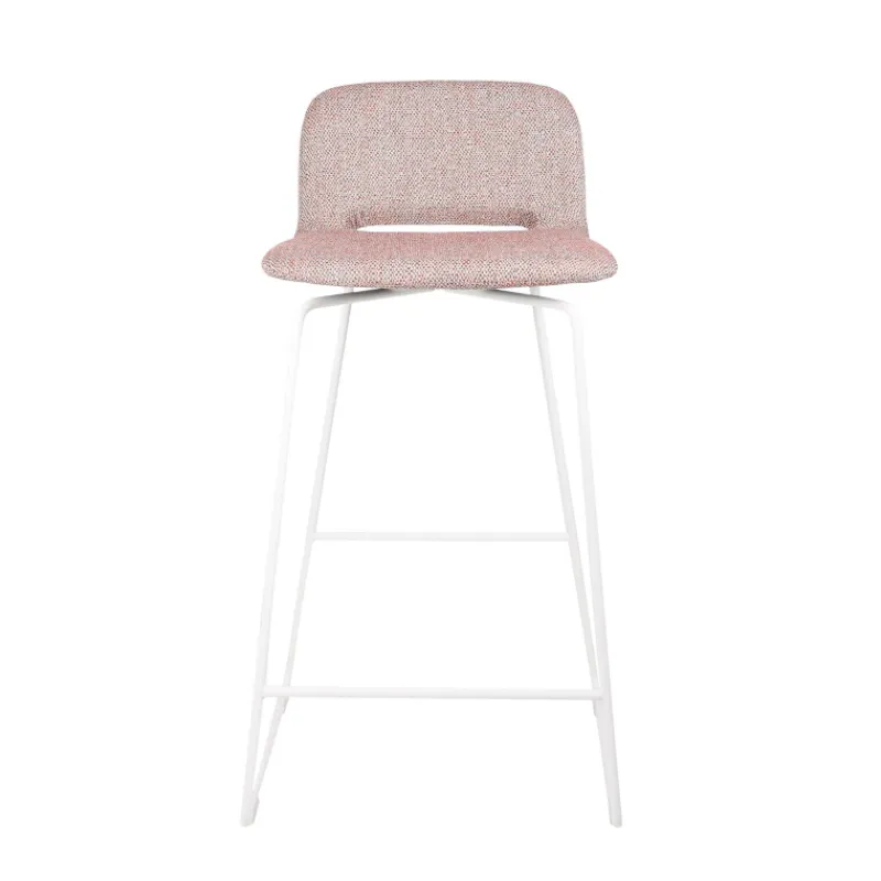 Mobitec Pamp ® Tabouret snack design en tissu avec dossier bas et pieds en métal* Tabouret Snack (assise +/- 65 Cm)|Tabouret De Bar (assise +/- 80 Cm)