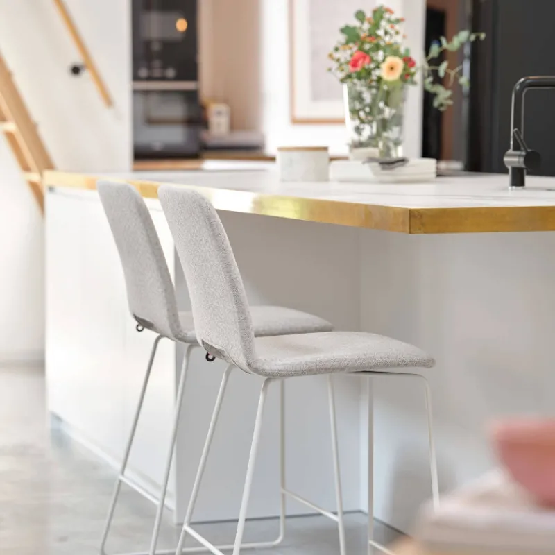 Mobitec Pamp ® Tabouret snack design en tissu avec pieds en métal* Tabouret Snack (assise +/- 65 Cm)|Tabouret De Bar (assise +/- 80 Cm)
