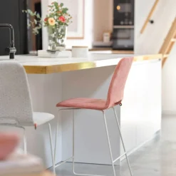 Mobitec Pamp ® Tabouret snack design en tissu avec pieds en métal* Tabouret Snack (assise +/- 65 Cm)|Tabouret De Bar (assise +/- 80 Cm)