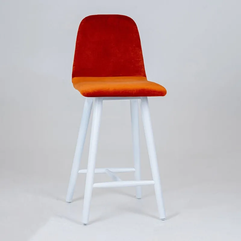 Sessio Pandora diamant Tabouret snack dos matelassé en tissu et pieds en bois* Tabouret Snack (assise +/- 65 Cm)|Tabouret De Bar (assise +/- 80 Cm)