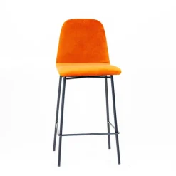 Sessio Pandora diamant Tabouret snack dos matelassé en tissu et pieds métal* Tabouret Snack (assise +/- 65 Cm)|Tabouret De Bar (assise +/- 80 Cm)