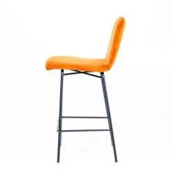 Sessio Pandora diamant Tabouret snack dos matelassé en tissu et pieds métal* Tabouret Snack (assise +/- 65 Cm)|Tabouret De Bar (assise +/- 80 Cm)