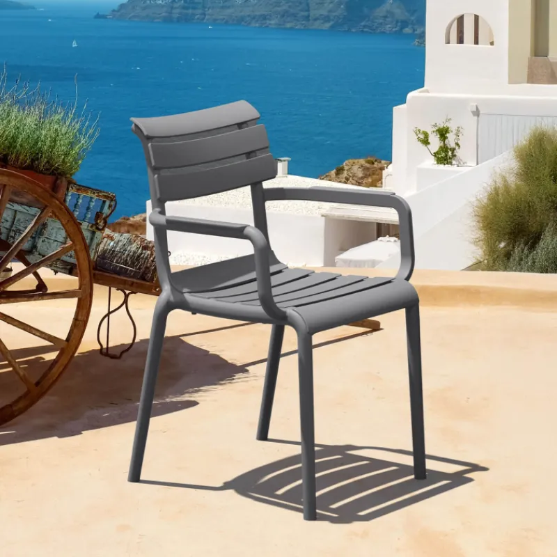 Paris Fauteuil de jardin empilable en polypropylène avec accoudoirs* Chaise De Jardin|Fauteuil De Jardin