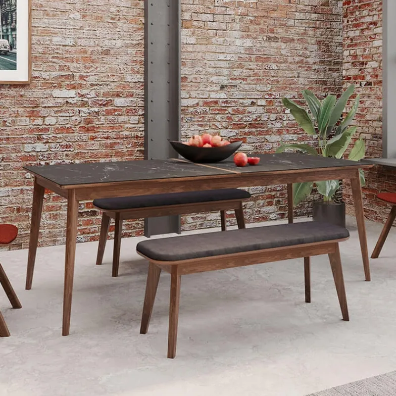 Dasras Paul Table à manger scandinave en bois et céramique* Table De Salle à Manger