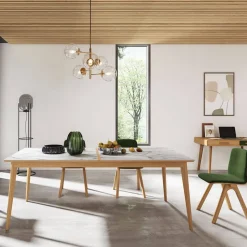 Dasras Paul Table extensible en bois et en céramique* Table De Salle à Manger