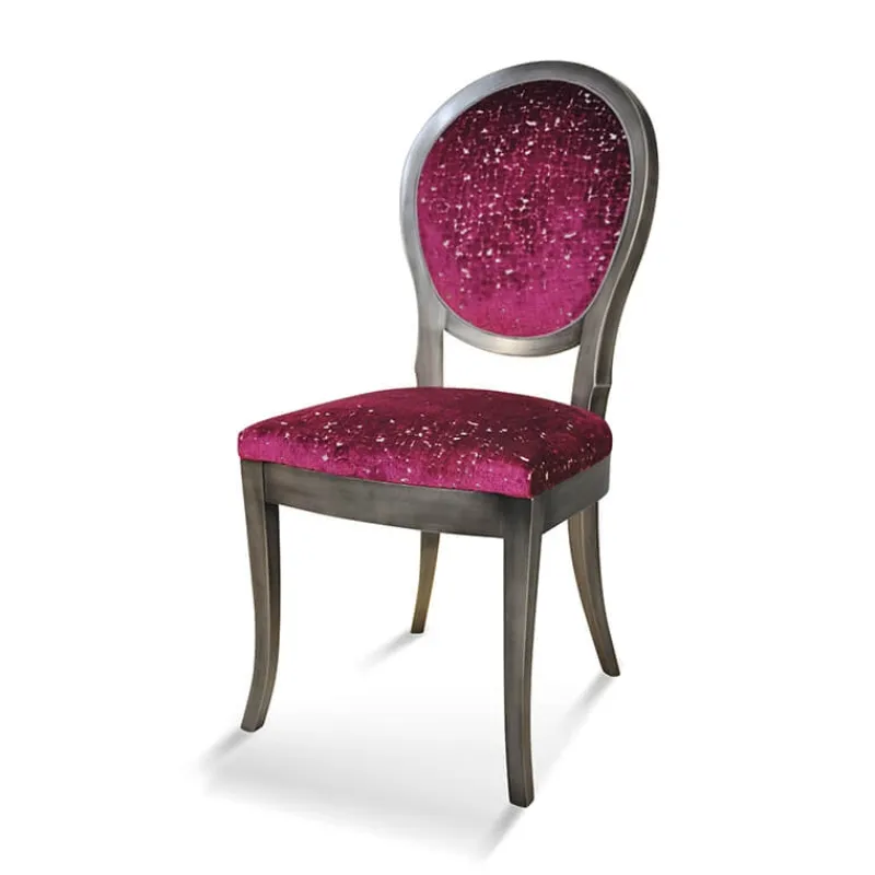 Paget Pauline Chaise médaillon en bois massif et tissu fabrication française* Chaise De Salle à Manger|Chaise Salon