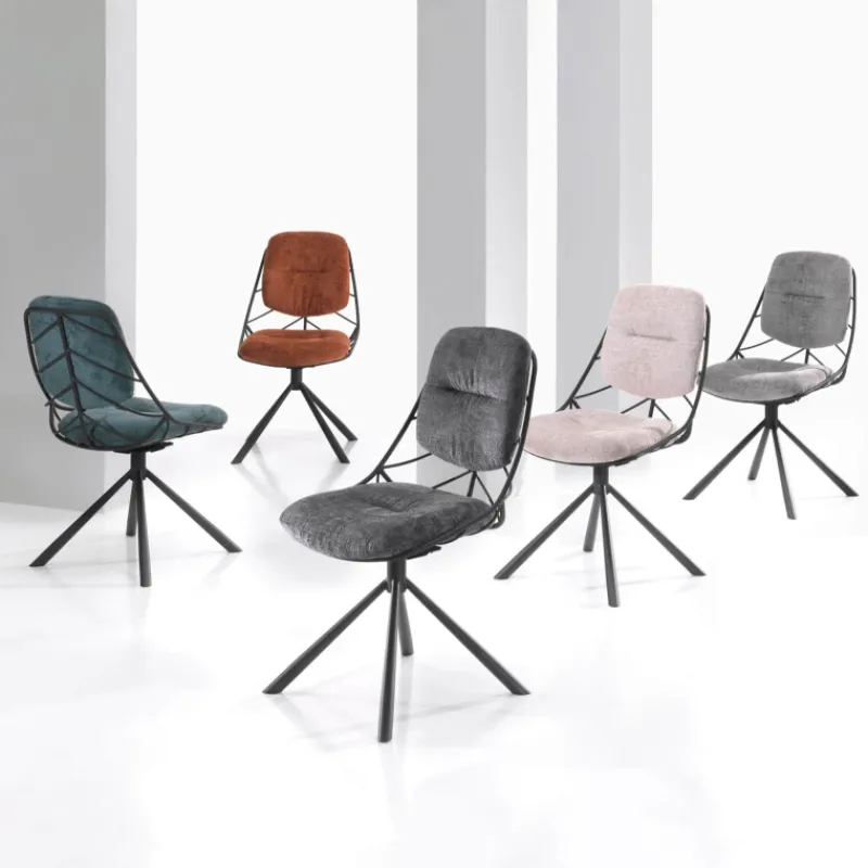 PaulineChaise design confortable pivotante en tissu* Chaise De Bureau|Chaise De Salle à Manger
