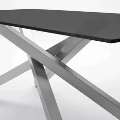 Midj Péchino ® Table design en verre trempé et piétement mikado en métal* Table De Salle à Manger
