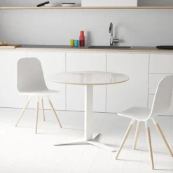 Cancio Peliccan Table ronde petit espace en verre et métal* Table De Cuisine|Table Pour Petit Espace