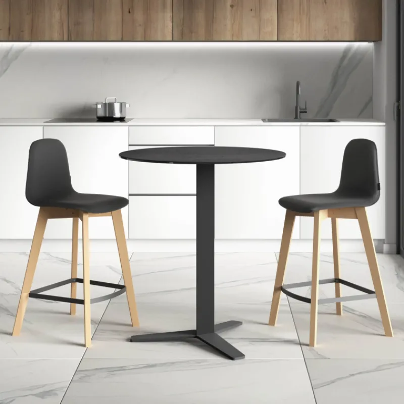 Cancio Peliccan Table ronde snack moderne en céramique* Table De Cuisine|Table Pour Petit Espace