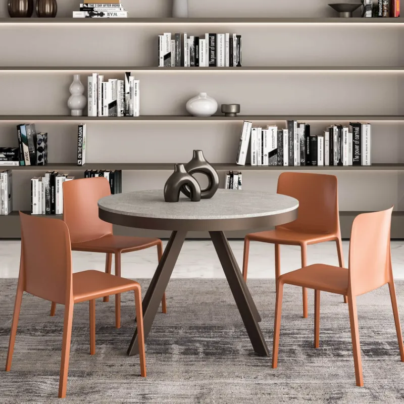 Ozzio PetaloTable ronde design extensible avec pieds en métal* Table De Salle à Manger|Table Pour Petit Espace