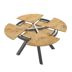 Ozzio PetaloTable ronde design extensible avec pieds en métal* Table De Salle à Manger|Table Pour Petit Espace