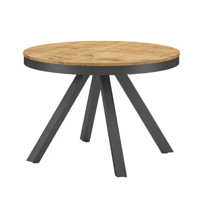 Ozzio PetaloTable ronde design extensible avec pieds en métal* Table De Salle à Manger|Table Pour Petit Espace