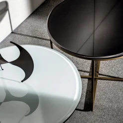 Sovet Italia Piktor Sovet Table basse ronde en verre* Table De Salon