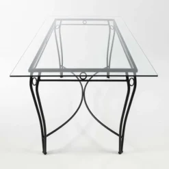 Jayso Pisa Table d'extérieur provençale en verre trempé et acier* Table De Jardin